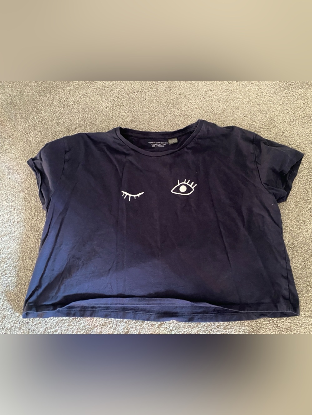 White Eye Graphic Crop Top
